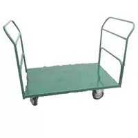 Carrinho plataforma com assoalho de chapa, capacidade 500 Kg com abas frontal e traseira fixas
