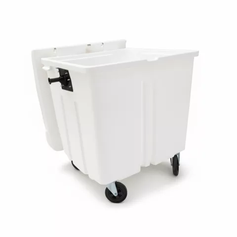 Container de 1000 Litros com Tampa Bi-Partida e Divisória Interna para Coleta Seletiva - Branco