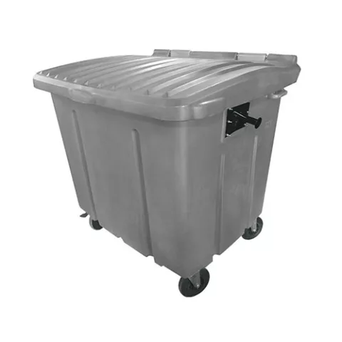 Container de Lixo ou Lixeira para Condomínios Cinza de Plástico virgem, 1000 Litros